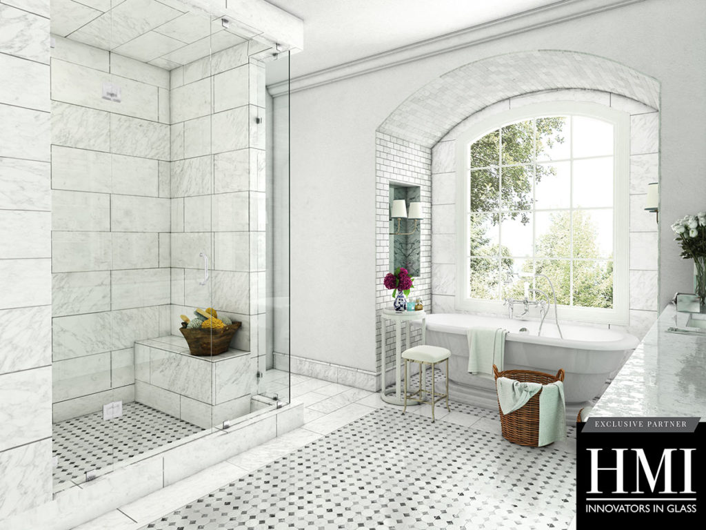 Frameless shower design example
