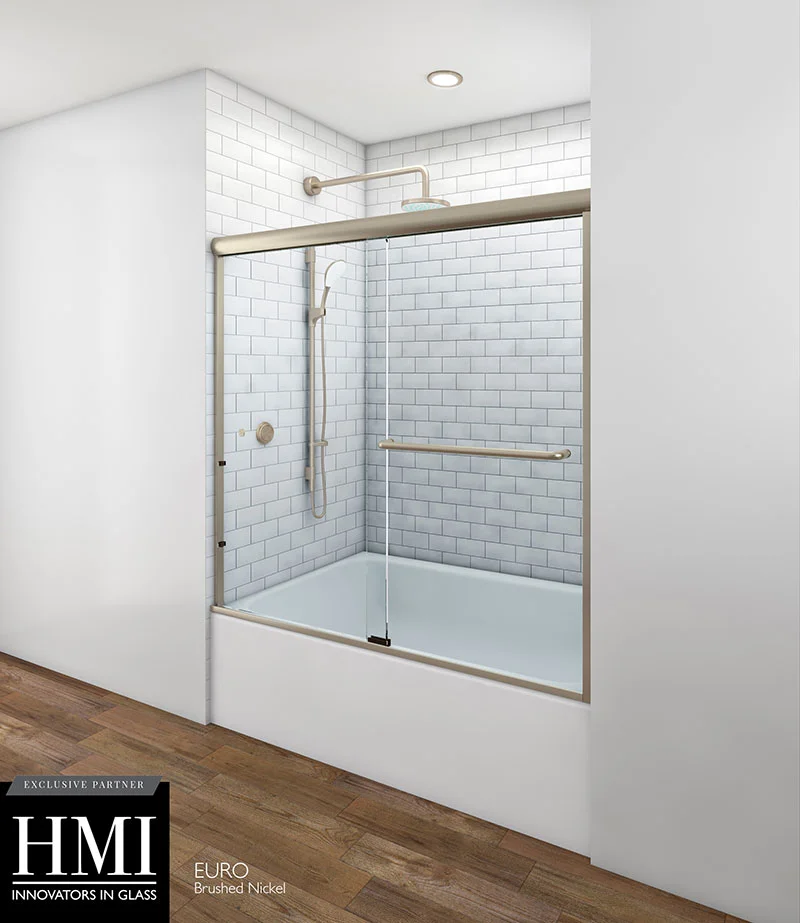 Glass Shower with metal frame