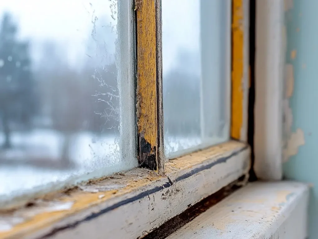 Visible condensation on a window in Raleigh, NC