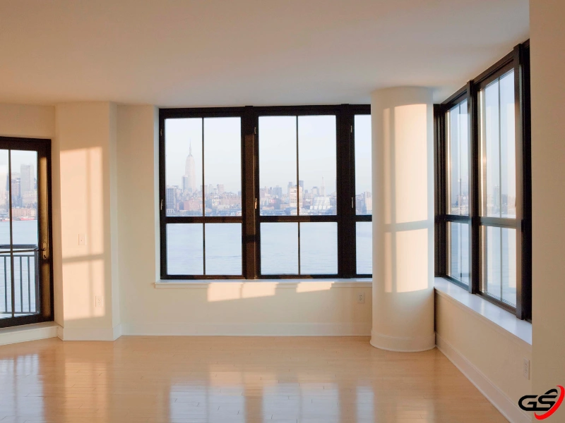 Triple pane windows in an urban setting. 