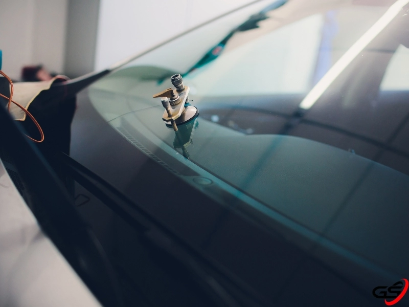 A windshield being repaired in Durham