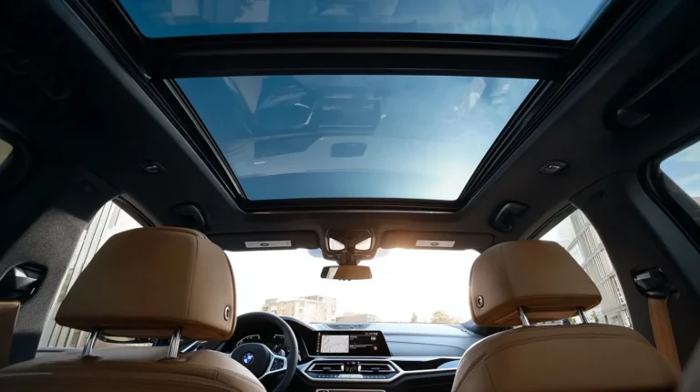 Tinted glass moonroof open for airflow in Raleigh NC car