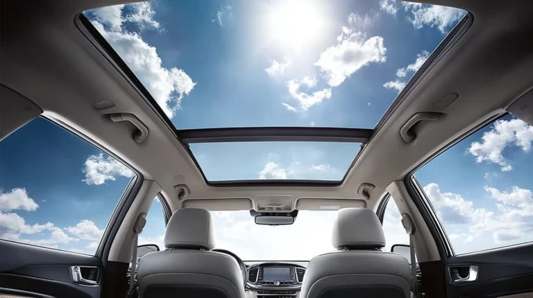 Panoramic sunroof in SUV with rear seat view Raleigh NC