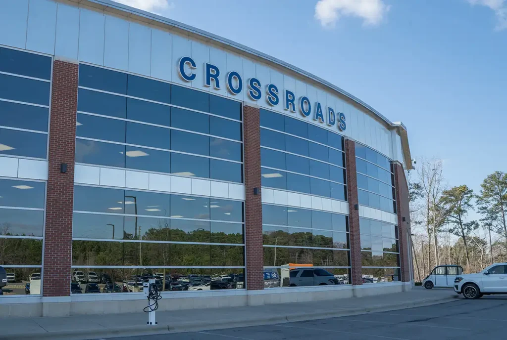 A church with new glass, highlighting storefront glass installation in Raleigh, NC.
