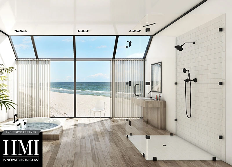 custom frameless glass shower enclosure, Raleigh NC.
