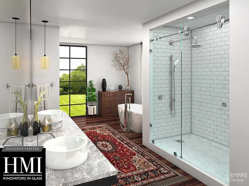 glass shower enclosure installation in Raleigh NC | frameless glass shower enclosure