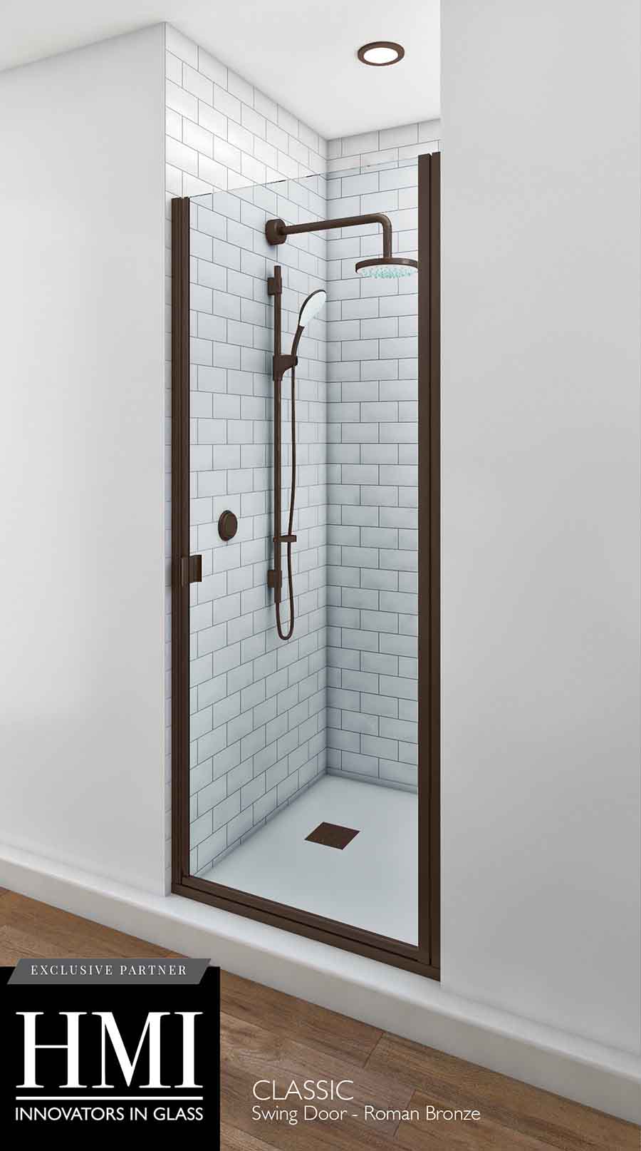 semi frameless glass shower enclosure Raleigh